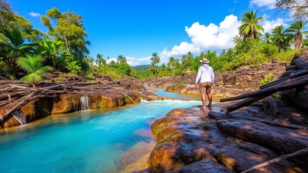 Najpiękniejsze miejsca w Ameryce Południowej poza utartym szlakiem. Caño Cristales i Sierra de la Macarena — rzeka siedmiu kolorów Najpiękniejsze miejsca w Ameryce Południowej poza utartym szlakiem. Caño Cristales i Sierra de la Macarena — rzeka siedmiu kolorów